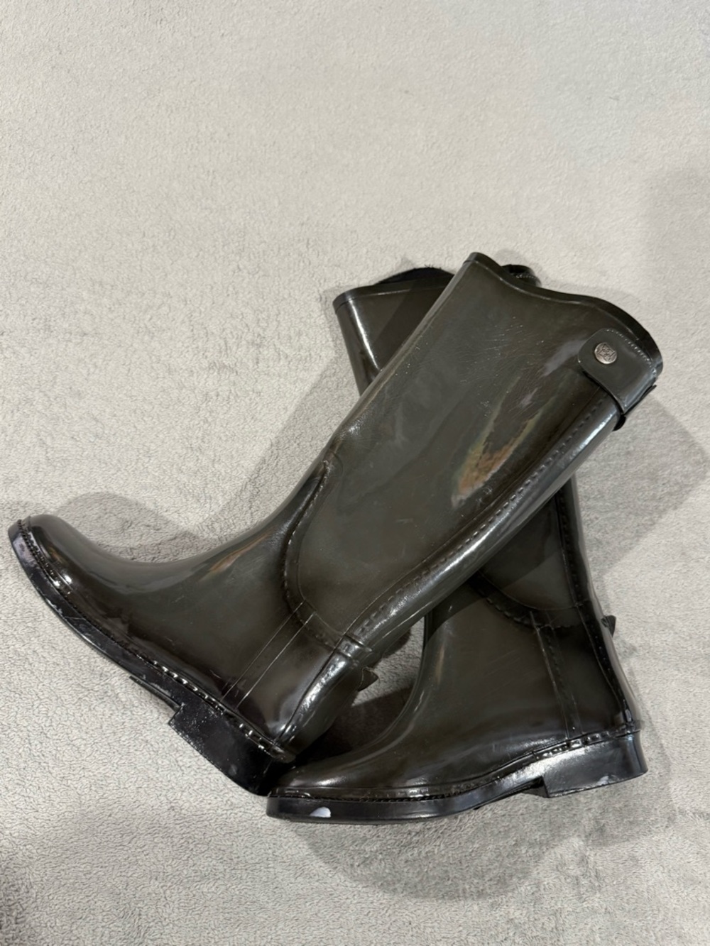 DAV women Black Gloss Waterproof Rain & Snow Boots